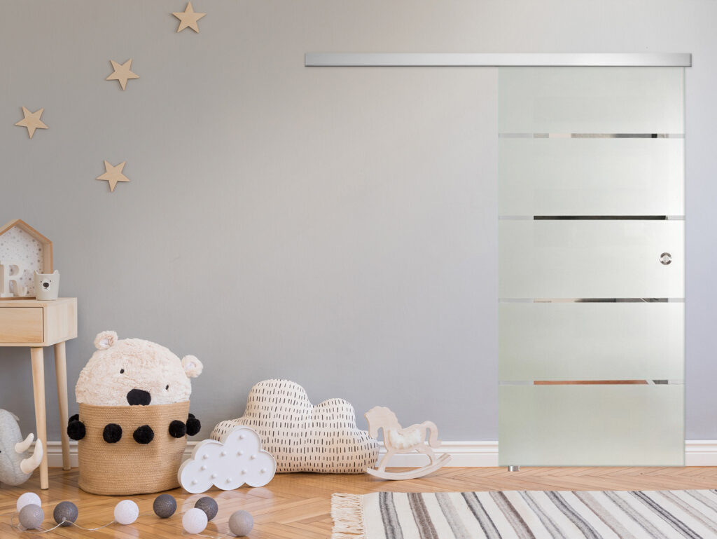 Single Sliding Glass Door for baby rooms or kids rooms